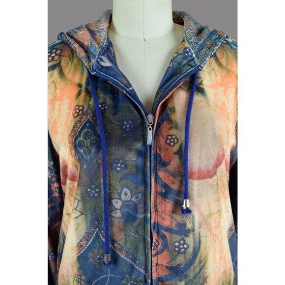 KAKTUS VINTAGE Y2K TIE DYE VELOUR ZIP HOODIE JACKET - Picture 2 of 9